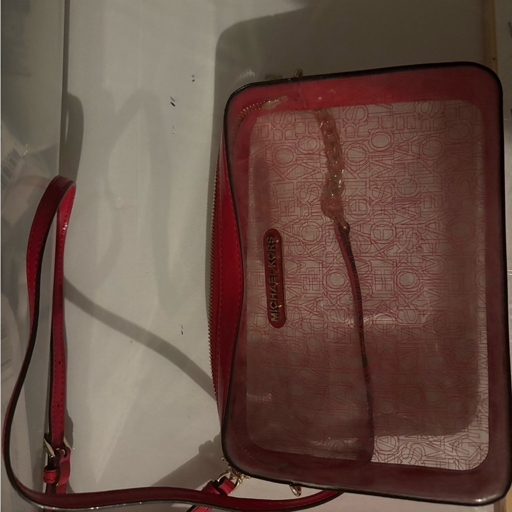 Michael Kors Transparent Red Crossbody Bag